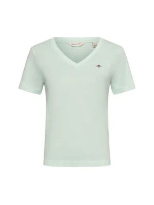 Gant T-shirt damski Kobiety Dżersej zielony jednolity,