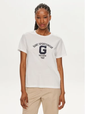 Gant T-Shirt Logo 4200849 Biały Regular Fit