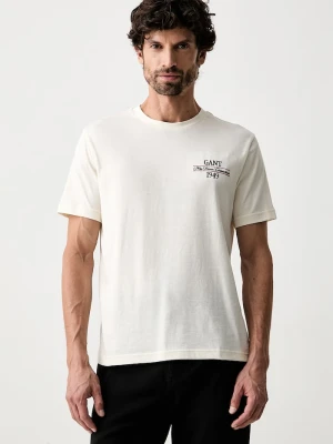 Gant T-shirt męski bawełniany beżowy