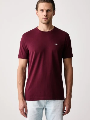 Gant T-shirt męski bawełniany bordowy
