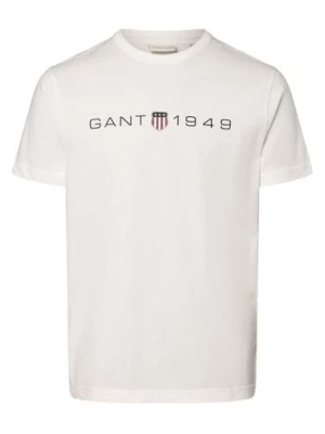 Gant T-shirt męski Mężczyźni Bawełna biały nadruk,