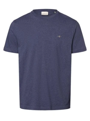 Gant T-shirt męski Mężczyźni Bawełna niebieski jednolity,
