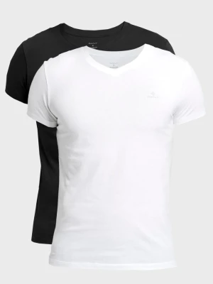 GANT Erkek Beyaz Siyah 2'li V Yaka T-Shirt