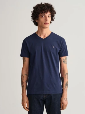 GANT T-shirt Original z dekoltem w kształcie litery V Slim Fit