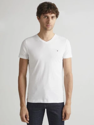 GANT T-shirt Original z dekoltem w kształcie litery V Slim Fit