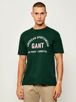Gant T-shirt PRINTED GRAPHIC | Regular Fit butelkowa zieleń