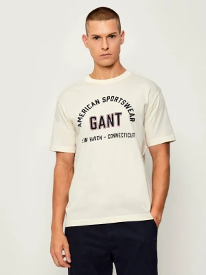 Gant T-shirt PRINTED GRAPHIC | Regular Fit kremowy