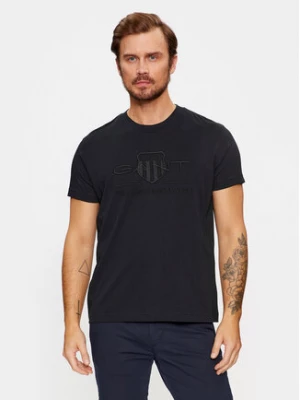 Gant T-Shirt Reg Tonal Shield Ss 2003140 Czarny Regular Fit