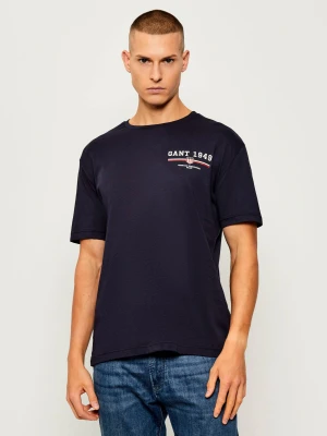 Gant T-shirt | Regular Fit granatowy