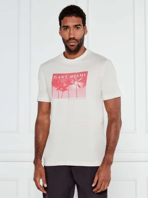 Gant T-shirt | Regular Fit kremowy