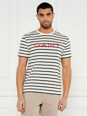 Gant T-shirt | Regular Fit kremowy