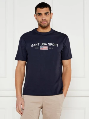 Gant T-shirt | Relaxed fit granatowy