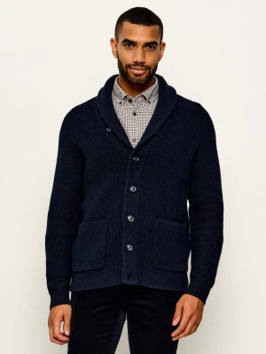Gant Wełniany kardigan | Regular Fit granatowy