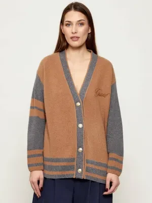 Gant Wełniany kardigan VARSITY | Loose fit | z dodatkiem kaszmiru