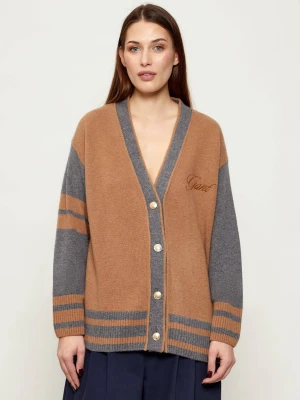 Gant Wełniany kardigan VARSITY | Loose fit | z dodatkiem kaszmiru