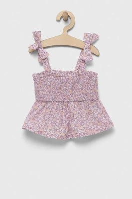 GAP bluzka bawełniana dziecięca kolor fioletowy wzorzysta