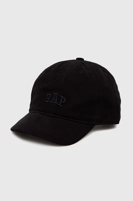 GAP czapka z daszkiem bawełniana dziecięca kolor czarny gładka