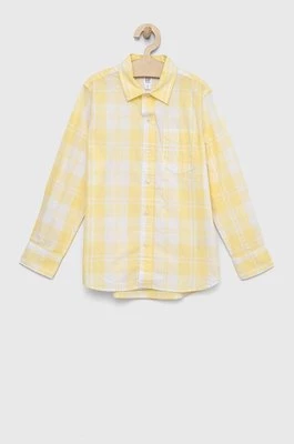 GAP koszula bawełniana dziecięca kolor żółty