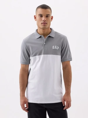 GAP Koszulka polo w kolorze szaro-białym rozmiar: M