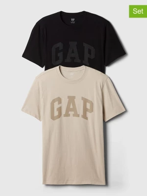 GAP Koszulki (2 szt.) w kolorze czarnym i beżowym rozmiar: XXL