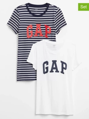 GAP Koszulki (2 szt.) w kolorze granatowym i białym rozmiar: L
