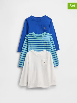 GAP Koszulki (3 szt.) w kolorze niebieskim, błękitnym i białym rozmiar: 98