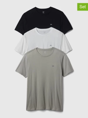 GAP Koszulki (3 szt.) w kolorze oliwkowym, białym i czarnym rozmiar: M
