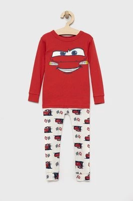 GAP piżama bawełniana dziecięca kolor czerwony z nadrukiem