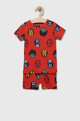 GAP piżama bawełniana dziecięca x Marvel kolor czerwony wzorzysta