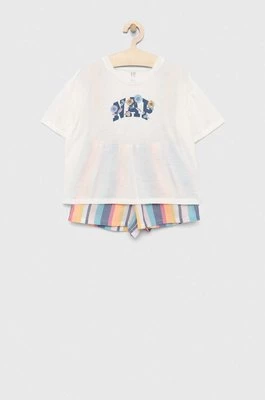 GAP piżama dziecięca kolor biały wzorzysta