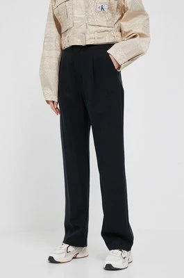 GAP spodnie damskie kolor czarny fason chinos high waist