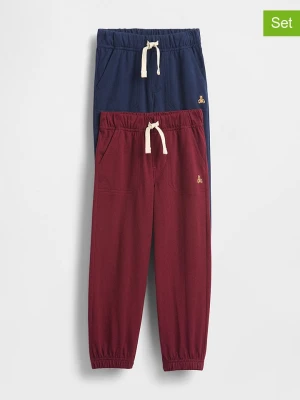 GAP Spodnie dresowe (2 pary) w kolorze czerwonym i granatowym rozmiar: 92