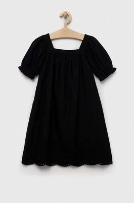 GAP sukienka bawełniana dziecięca kolor czarny mini prosta