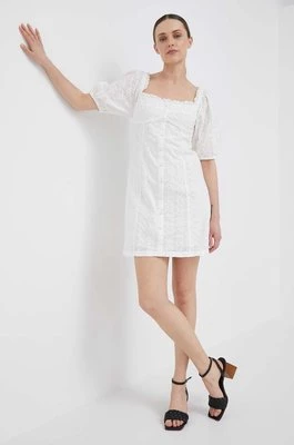 GAP sukienka bawełniana kolor biały mini dopasowana