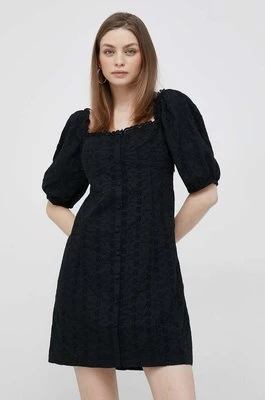 GAP sukienka bawełniana kolor czarny mini prosta