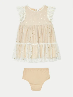 Gap Sukienka elegancka 646791-00 Écru Regular Fit Kremowy