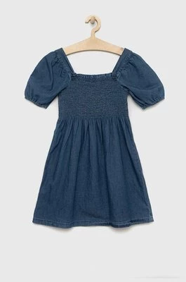 GAP sukienka jeansowa dziecięca kolor niebieski mini rozkloszowana