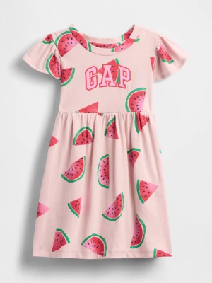GAP Sukienka w kolorze jasnoróżowo-czerwono-zielonym rozmiar: 110