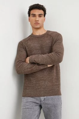 GAP sweter bawełniany męski kolor brązowy lekki