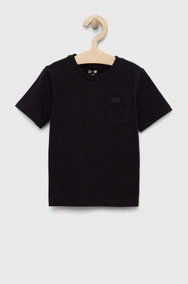 GAP t-shirt bawełniany dziecięcy x BKC kolor czarny gładki