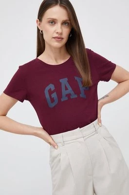 GAP t-shirt bawełniany kolor bordowy