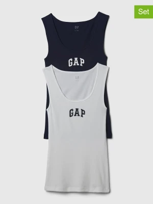 GAP Topy (2 szt.) w kolorze granatowym i białym rozmiar: L