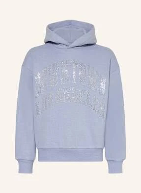 Garcia Bluza Z Kapturem Z Ozdobnymi Kamykami blau
