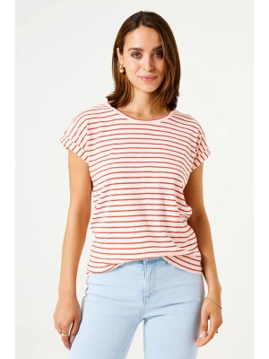 Garcia Koszulka w kolorze biało-jasnoróżowym rozmiar: M