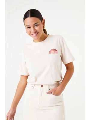 Garcia Koszulka w kolorze kremowo-różowym rozmiar: S