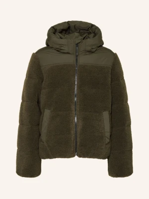 Garcia Kurtka Z Mieszanki Materiałów Z Futrem Teddy gruen KHAKI
