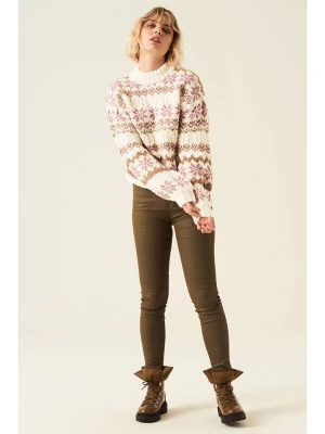 Garcia Sweter w kolorze biało-jasnoróżowym rozmiar: XL