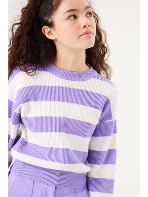 Garcia Sweter w kolorze fioletowo-białym rozmiar: 164/170