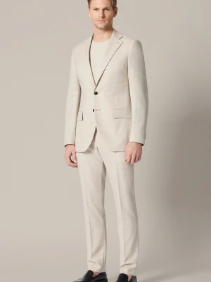 Garnitur Beżowy Wełniany z Elastycznym Pasem Sabadell Lancerto