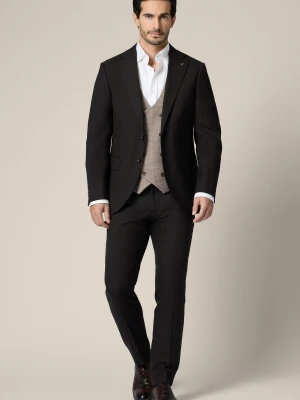 Garnitur Brązowy Wełniany z Elastycznym Pasem Durham Lancerto